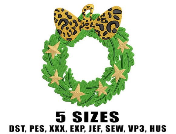 A Stylish Holiday Statement: Leopard Bow Christmas Wreath Embroidery Design Review