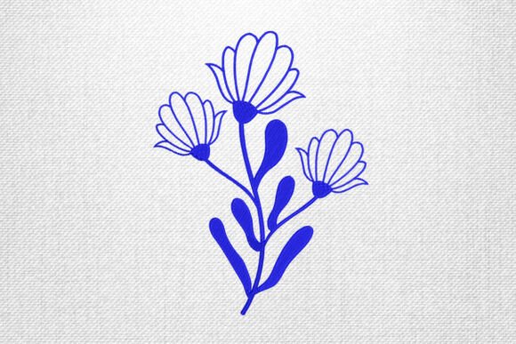 Blue Floral Branch Embroidery Design: A Seasonal Staple for Holiday Crafts & Apparel