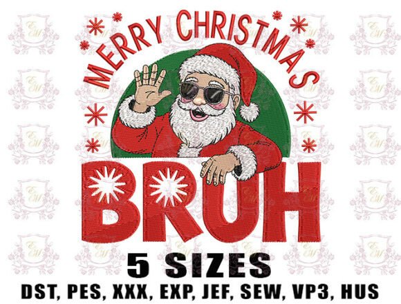 Cool Santa Embroidery Design for Modern Holiday Crafts