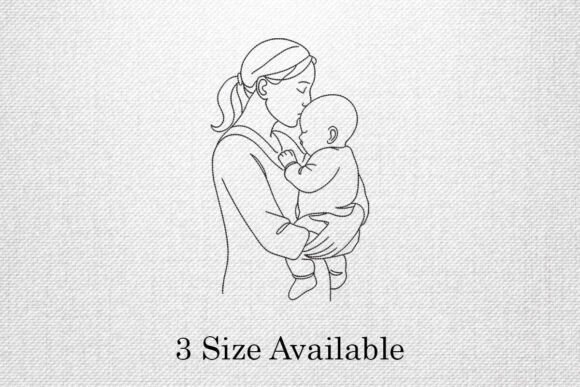 Mother and Baby Embroidery Outline: A Designer’s Review for Business Branding and Merch Use