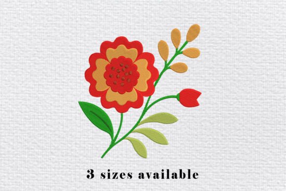 Red Floral Embroidery Design: A Versatile Choice for Handmade Gifts