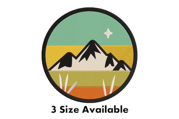 Retro Mountain Patch Embroidery File Brings Bold Charm to Boutique Apparel