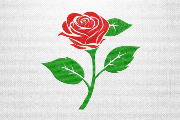 Stylish Red Rose Embroidery Design